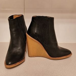 Zara leather wedges